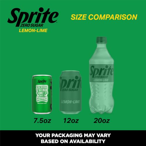 Image of Sprite Zero Sugar Lemon-Lime Caffeine Free Soda Soft Drink Fridge Pack Mini Cans, 7.5 fl oz, 10 Pack