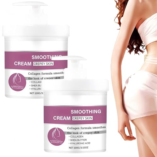 Crème pour peau frisée, lissante et antirides, crème raffermissante au collagène, raffermissante et anti-affaissement, crème lissante et antirides, pour le corps, le cou, les mains (2 Pièce)
