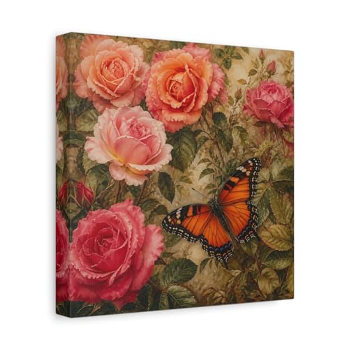 Impression papillon sur toile premium rustique avec châssis de 3cm