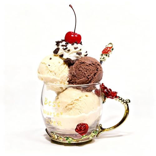 Guon-Wuvl Flower Teacup, (With Spoon + Lid), Fancy Tea Cups, Flower Tea Cup, Gifts for Women,Mother's Day Present,Gift Box. (Nurse, 12 oz) by Guon-Wuvl - Used condition - Image 6