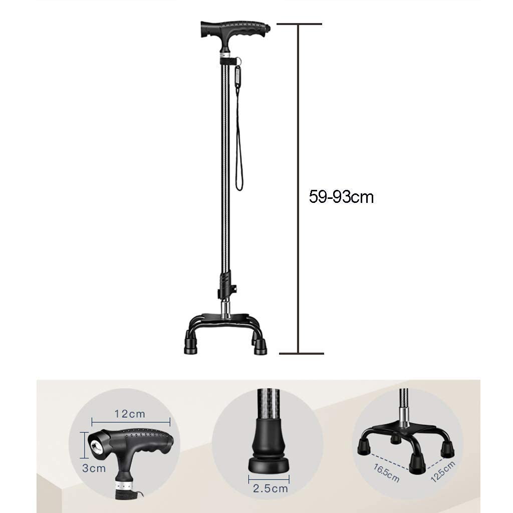 Andadores para Personas Mayores Bastones con luz LED - Bastones livianos de Altura Ajustable Muleta para Caminar con manija en T, para Hombres Mujeres Artritis Personas Mayores Andador con Ruedas,