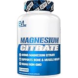 EVL Magnesium Citrate Capsules 400mg - Muscle and Bone Health Magnesium Supplement with Pure...