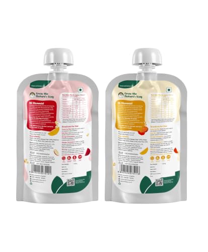 Image of Li'l Sprouts FruGies Superfood Baby Food Puree | 6 Flavours with Ragi Makhana & Oats Combo Pack | No Added Sugar | No Preservatives | Ready to Eat | 8+ Months | 600g