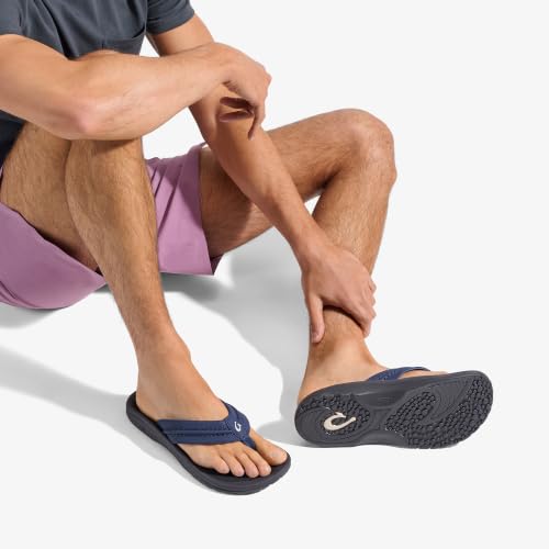 Image of OLUKAI Hokua Men's Beach Sandals, Quick-Dry Flip-Flop Slides, Water Resistant & Wet Grip Rubber Soles, Compression Molded Footbed & Soft Comfort Fit
