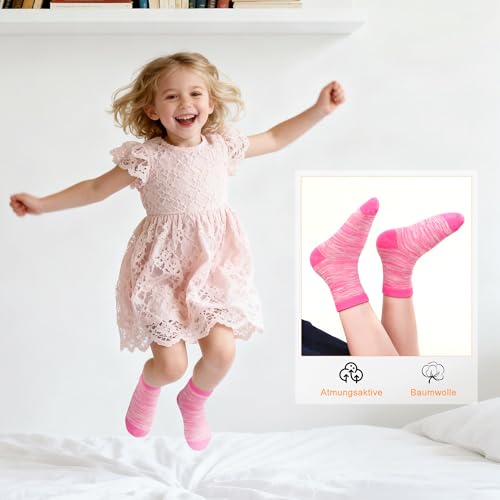 Image of 12 Pairs Kids Cotton Crew Socks, Unisex School Socks Ages 1-13