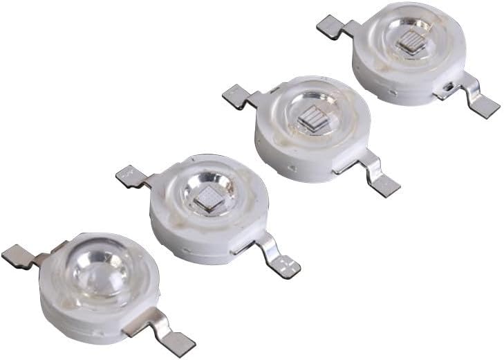 [Tool Accessories] 20pcs 3W LED chip UV High Power Light Bead 365 380 395 400 410 420 430nm Silicone Lens High Temperature Resistance Purple Chips(UV 430-440nm)