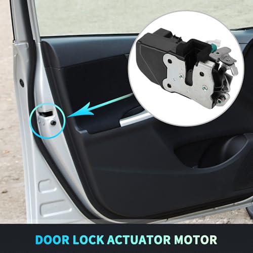 Image of X AUTOHAUX 1 Pcs Front Left Power Door Lock Actuator Motor Plastic,Metal Door Latch Actuator Assembly No.55112608AB for Dodge Dakota 2005-2010 Black