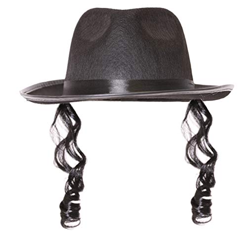 0207VP8HN6X JUIF Rabbi Fancy DRES ORTHODOXE Chapeau Noir-Chapeau BOUCLÉE Pattes Uniquement