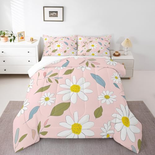 Couette marguerites blanches lit enfant imprimé botanique durable - 6