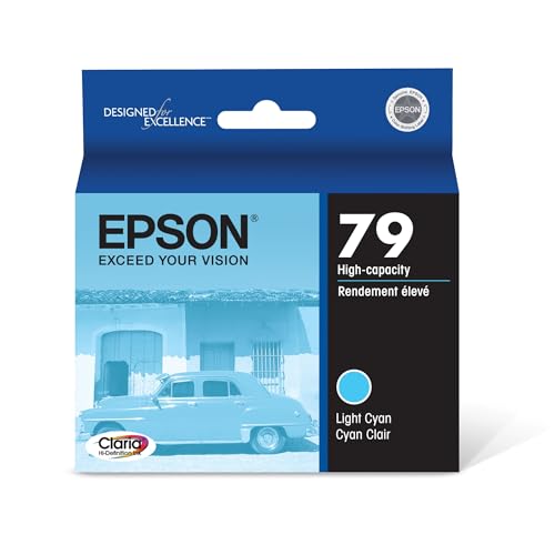 EPSON 79 Claria Hi-Definition Ink Standard Capacity Light Cyan (T079520) Works with Artisan 1430, Stylus Photo 1400