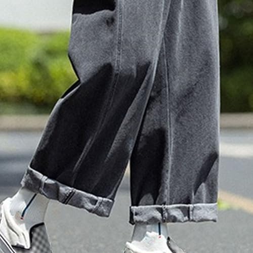 Men Loose Casual Straight Wide-Leg Jeans High Street Vintage Denim Pants Y2K Classic Mid Rise Baggy Trousers4