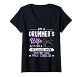 Photo Gallery donna camicia per batteristi con scritta in inglese "i m a drummer s wife" maglietta con collo a v Photo Gallery donna camicia per batteristi con scritta in inglese "i m a drummer s wife" maglietta con collo a v