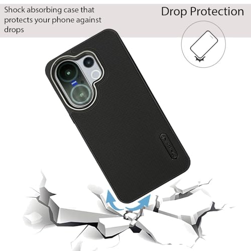 Image of Back Cover Case Compatible for Vivo X200 FE 5G (Textured Grip Design | Camera Protetion | Slim and Light Weight | Soft Touch and Feel | Black)