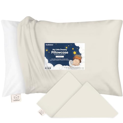 Image of KeaBabies Toddler Pillowcase 13"x18" - Organic Cotton Toddler Pillowcase for Kids, Boys, Girls, Soft & Durable Cotton Cover for Miniature Sleepy Pillows, Cute Colors, Pillow Sold Separately (Clay)