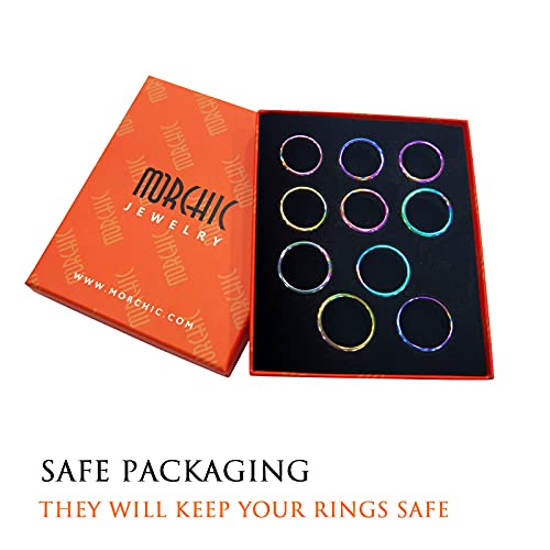 Morchic Hematite Stone Rings for Women Men Unisex, Balance Root Chakra (Pack of Mixed Size)2