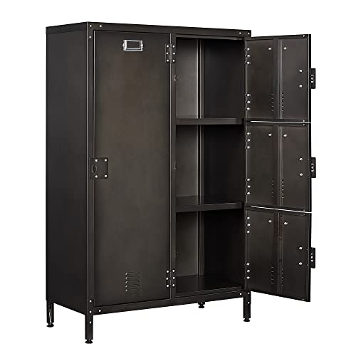 Metal Storage Cabinet, Storage Locker Employees Locker with 4 Doors, 55\" Height Steel Cabinet with Lockable Doors, Storage Cabinet with Adjustable Feet for Home Office Gym.