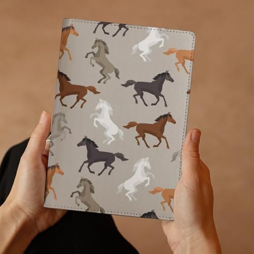 Protège-carnet cuir A5 motif cheval résistant et réutilisable