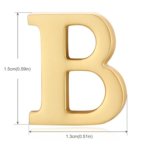 Image of HONEY BEAR Mens Womens Initial Alphabet Letter Lapel Pins Collar Badge Brooches for Business Wedding Graduation Gift Matte Gold 0.59 inches