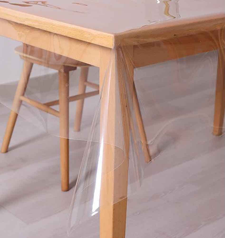 Nappe de table vinyle transparent repas de famille sans taches 41x109cm