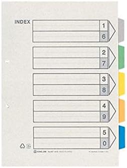 まとめ） キングジム カラーインデックス A4タテ2穴 5色5山+扉紙 907