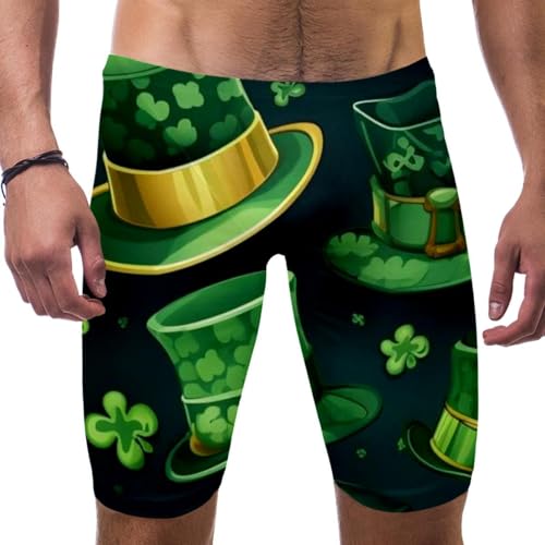 St Patrick's Day Swimsuit for Men & Boys,Competition Lap Swim Suit, Square Leg Endurance Training Multicoloured