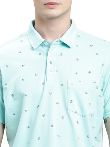 Polo imprimé bleu homme haut de gamme à la coupe ajustée - 5