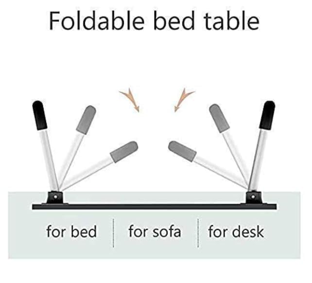 Image of Multipurpose Foldable Laptop Table with Cup Holder, Study Table, Bed Table, Breakfast Table, Foldable and Portable /Ergonomic & Rounded Edges /Non-Slip Legs Kids & Adults (Black)