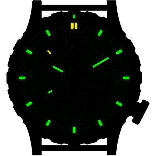 Hazard 4 Heavy Water Diver(Tm) Tritium Dive-Watch (R): Gmt Earth, Blk Pvd, Blk Dial/Earth Graphics - Ggyg #TOP4
