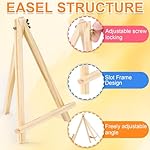 ESRICH 24 Pack 9 Inch Wood Easels, Easel Stand for Painting Canvases, Art,and Crafts, Tripod, Painting Party Easel, Kids Student Tabletop Easels for Painting, Portable Canvas Photo Picture Sign Holder - Image 3