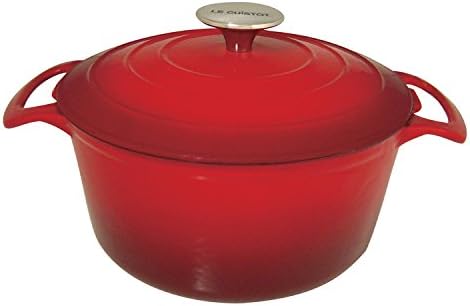 Le Cuistot Vieille France Enameled Cast-Iron 3.5 Quart Round Dutch Oven - 2 Tone Red