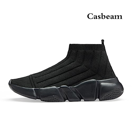 Casbeam Boys And Girls Breathable Lightweight Fashion Casual Sports Walking Shoes Running Sneakers 046 All Black 36 #TOP1