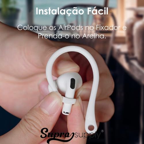 Suporte Gancho Fone de Ouvido Bluetooth Anti Queda Compativel com AirPods Pro Lenovo Earhook Supra S