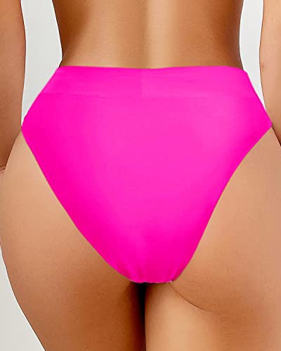 YELAIVP Women's V Cut Bikini Bottom Cheeky High Waisted High Cut Swimsuit Bathing Suit Bottoms — view 3