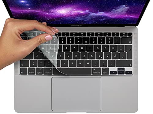 MyGadget Funda Teclado EU para Apple MacBook Air 13 Pulgadas Desde 2020 - Protector Silicona - Keyboard Skin - Claro