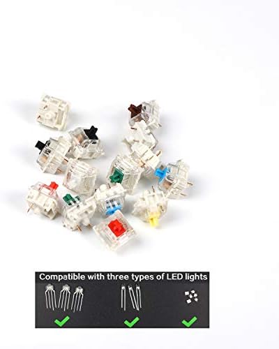 YMDK Gateron Switches Mx Keyboard Switch 3pin SMD LED Underglow Led Compatible for MX Mechanical Keyboards Transparent Cover White Base (SMD Brown 88 PCS) - 1