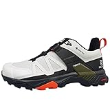 Estabilidad mejorada SALOMON X Ultra 4 GTX, Zapatillas de Senderismo Hombre, Lunar Rock/Black/Cherry Tomato, 46 EU