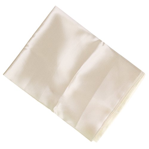 Prettyia 全 12 色 シルクサテン生地 150×96cm 光沢感あり 無地ソリッドカラー 絹織物 柔らか滑らか 多機能マルチ用途 パジャマ/ランジェリー 衣装 寝具 ギフトボックス裏地に最適 - 乳白色