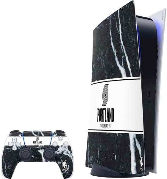 Skinit Decal Gaming Skin Compatible with PS5 Digital Edition Bundle - Officially Licensed NBA Portland Trail Blazers Hardwood Classics Design