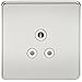 Knightsbridge SFAV5APCW Screwless 5A Unswitched Socket-Polished Chrome with White Insert