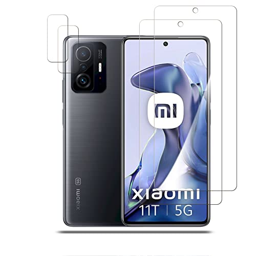 Xiaomi 11T 5G/シャオミ 11 t 用のガラスフィルム+カメラフィルム Xiaomi 11T pro 5G 用の 液晶保護 フィルム 保護ガラス レンズ保護フィルム 硬度9H/貼り付け簡単/超薄飛散防止/気泡防止/指紋防止/高感度タッチ/透過率98%