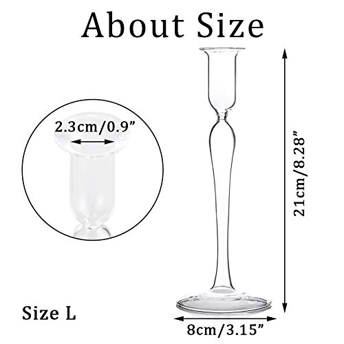 Sziqiqi 4er-Set (1 Satz) Kerzenständer aus Glas, Kerzenhalter mit minimalistischem Stil, Kerzenständer für Wohnzimmer Esstisch, Hochzeit Party Tischdekoration Kerzenständer (Groß) - Image 6