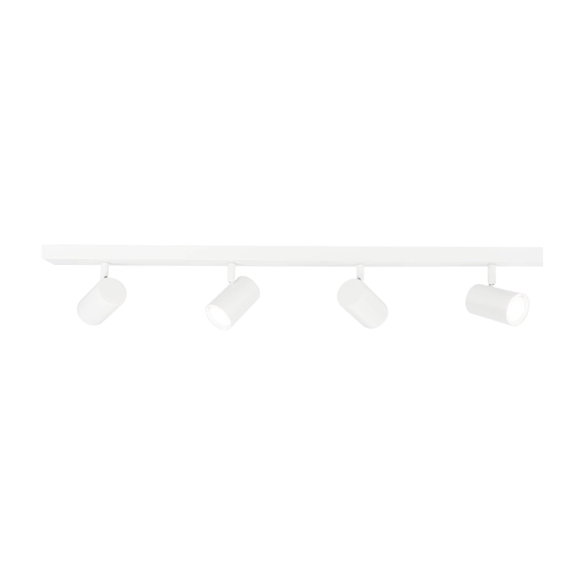 Ledvion 6500K - Led Ceiling Spotlight, White 4-Light, Dimmable, 5W, Rectangular, Gu10 Fitting, Ip20, Tiltable, Includes Gu10 Lamp