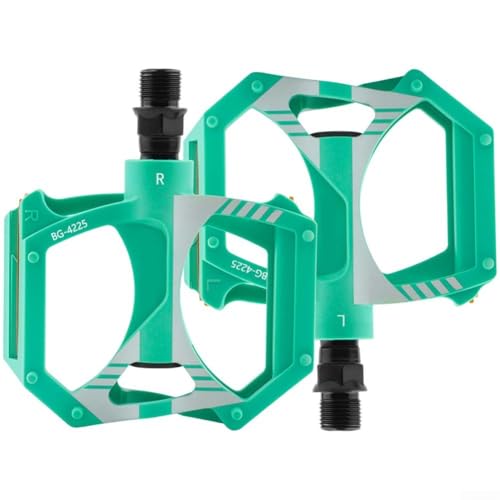 Sawhamale Pedales de bicicleta de montaña compuesto de nailon con bujes dobles DU, eje de acero, impermeable, a prueba de polvo, para MTB, carretera, urbano, ciclismo, negro, paquete de 2 (verde)