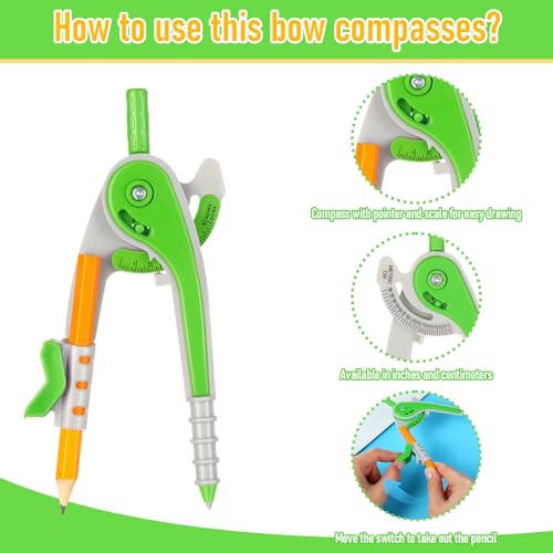 image for Zonon 30 Pcs Student Math Geometry Compass Tool Classroom Set Bulk 6 I