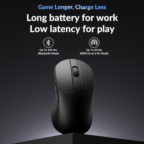 Image of Keychron M3 Mini 8K Wireless Gaming Mouse, 55g Lightweight, PixArt 3950 Sensor, 30K DPI, Bluetooth 5.3 /2.4GHz /Wired, Programmable, 140H Battery, for Mac /Windows /Linux - Black