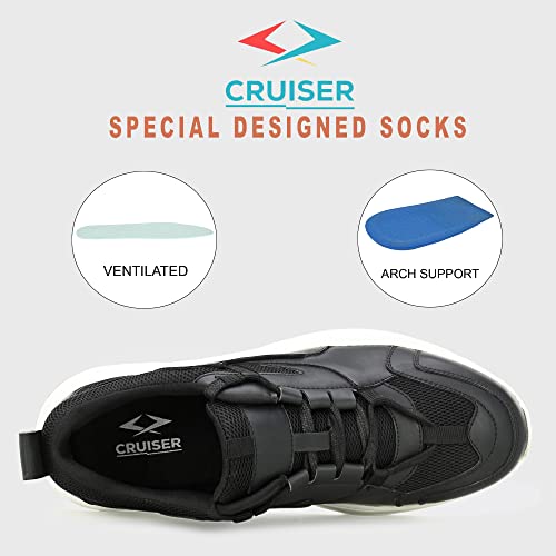 Image of Cruiser Mens Trainers Fashion Chunky Shoes| Lightweight Comfy Breathable Gym Sneakers | Walk Tall in Comfort - Block Heels for Day to Night |Comfortable Sports Footwear Casual (Dexter)