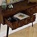 Bme Console Modern Mid-Century 2 Drawers, Unique Geometric Design Sofa Table for Entryway, Hallway, Living Room, Walnut
