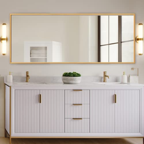 Image of NeuType Full Length Floor Mirror with Standing Holder Bedroom (Titanium Gold)