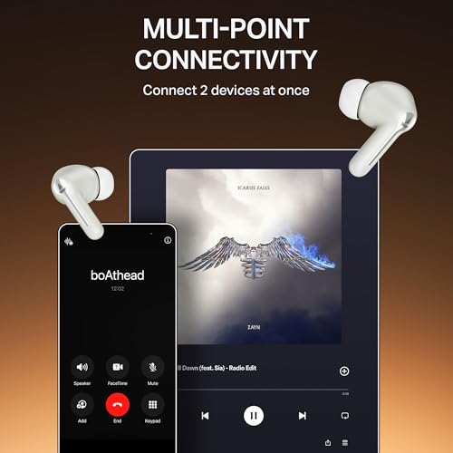 Image of Boat 2025 Launch Airdopes Prime 413, 4Mics ENx, 50hrs Battery, Multipoint, App Support, BT v6.0, 12mm Drivers, ASAP Charge, Bluetooth Earbuds, TWS Ear Buds Wireless Earphones with mic (Cool White)