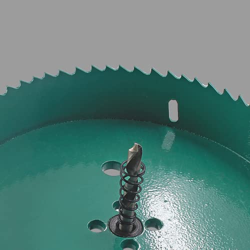 Image of 6 3 /8 Inch / 162mm Hole Saw with Arbor, 6.375 Inch Hole Saw HSS Bi-Metal Hole Cutter Smoothly Cutting in Cornhole Boards, Plastic, Wood, Fiberboard, Drywall